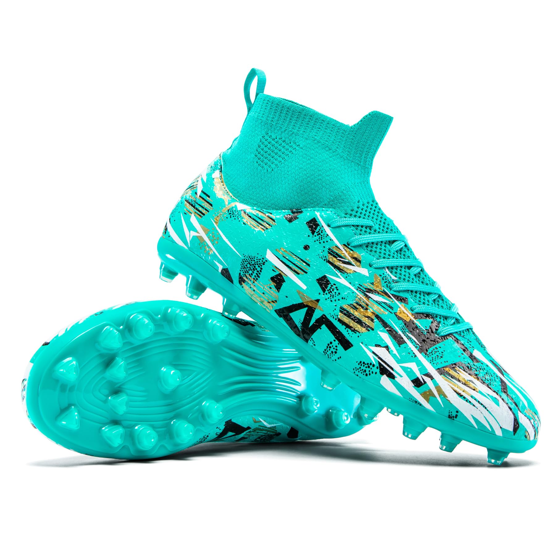 Unisex Adult Soccer Cleats High-Top Soccer Shoes for Outdoor Training Matches Football Cleats for Youth - 4