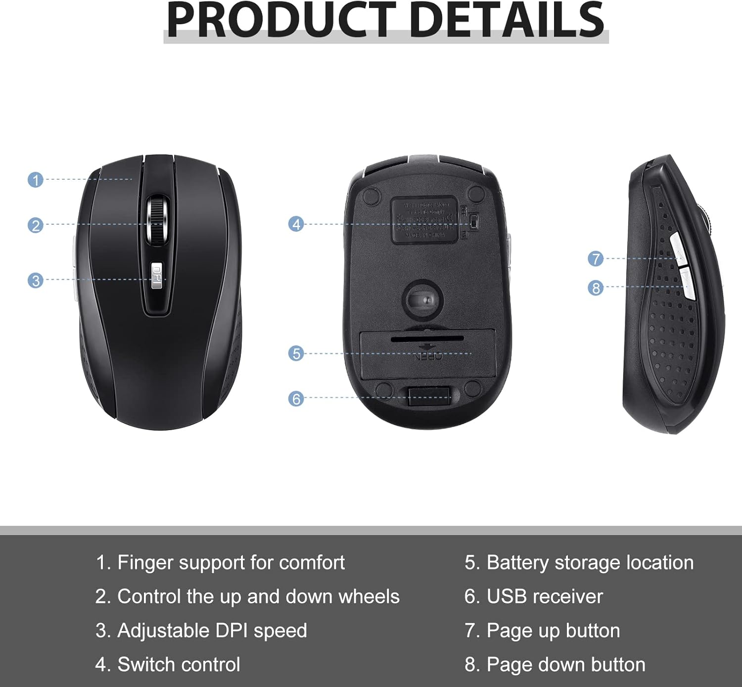 Macarrie 12 Pack Wireless Mouse for Laptop 1200dpi Wireless Computer Mouse Bulk with 6 Buttons Included USB Receiver Compatible for Windows, Pc, Computer