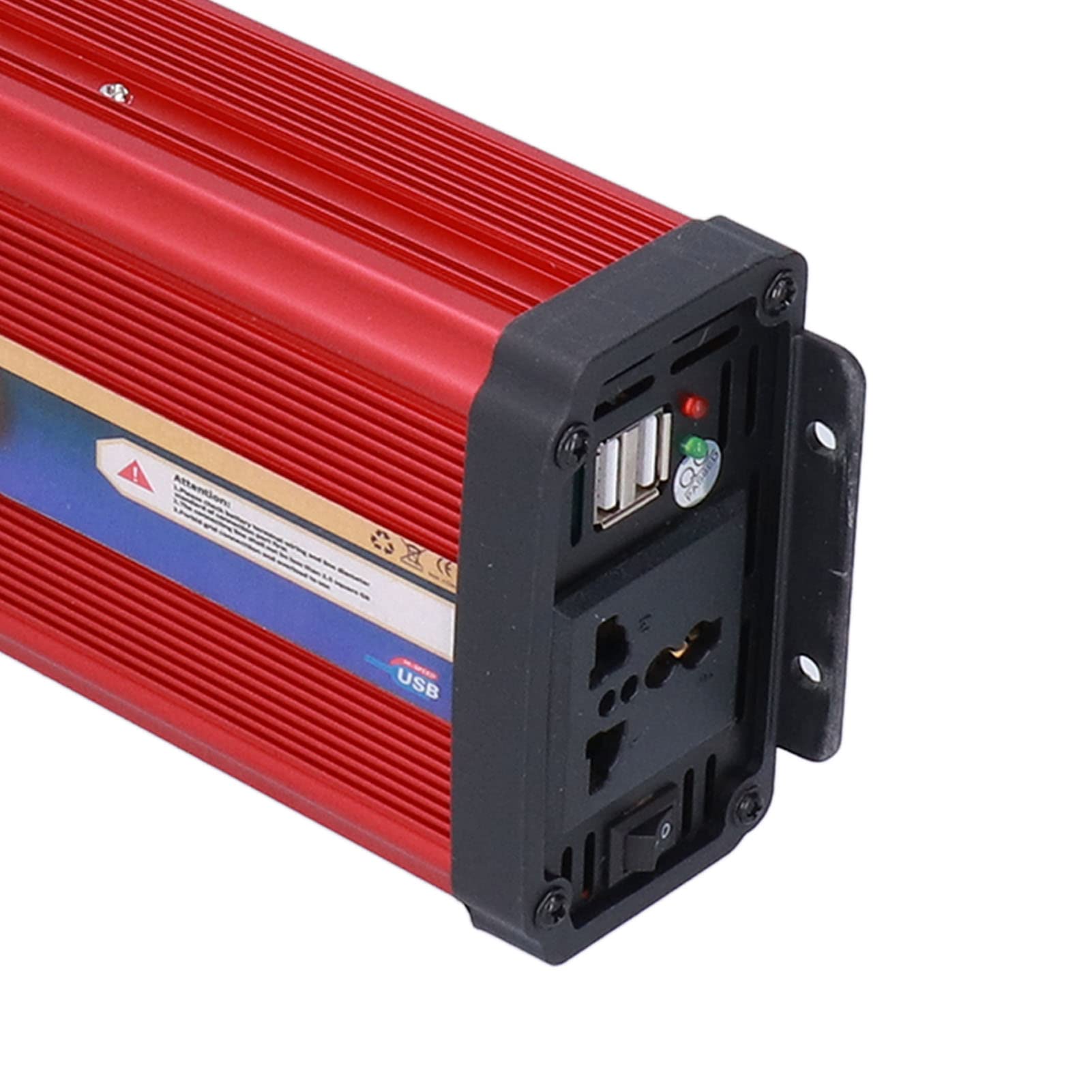 Samochodowy falownik o mocy 1000 W Zmodyfikowany konwerter sinusoidalny 12 V na 110 V AC z podwójnymi portami USB 2.1 A i gniazdkiem prądu przemiennego, obudowa ze stopu aluminium