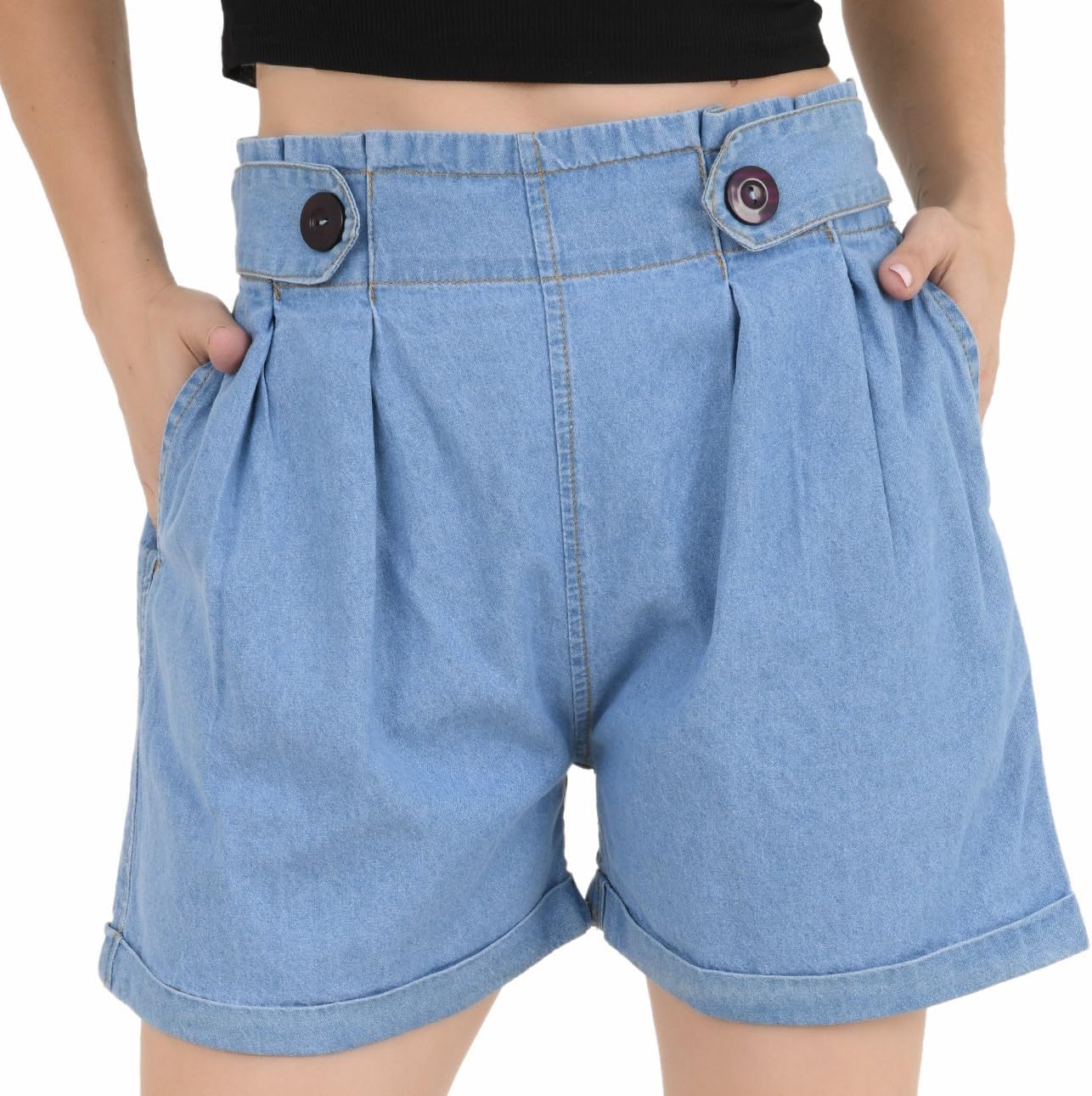 Tara LifestyleGirls Denim Shorts, High Waist Shorts