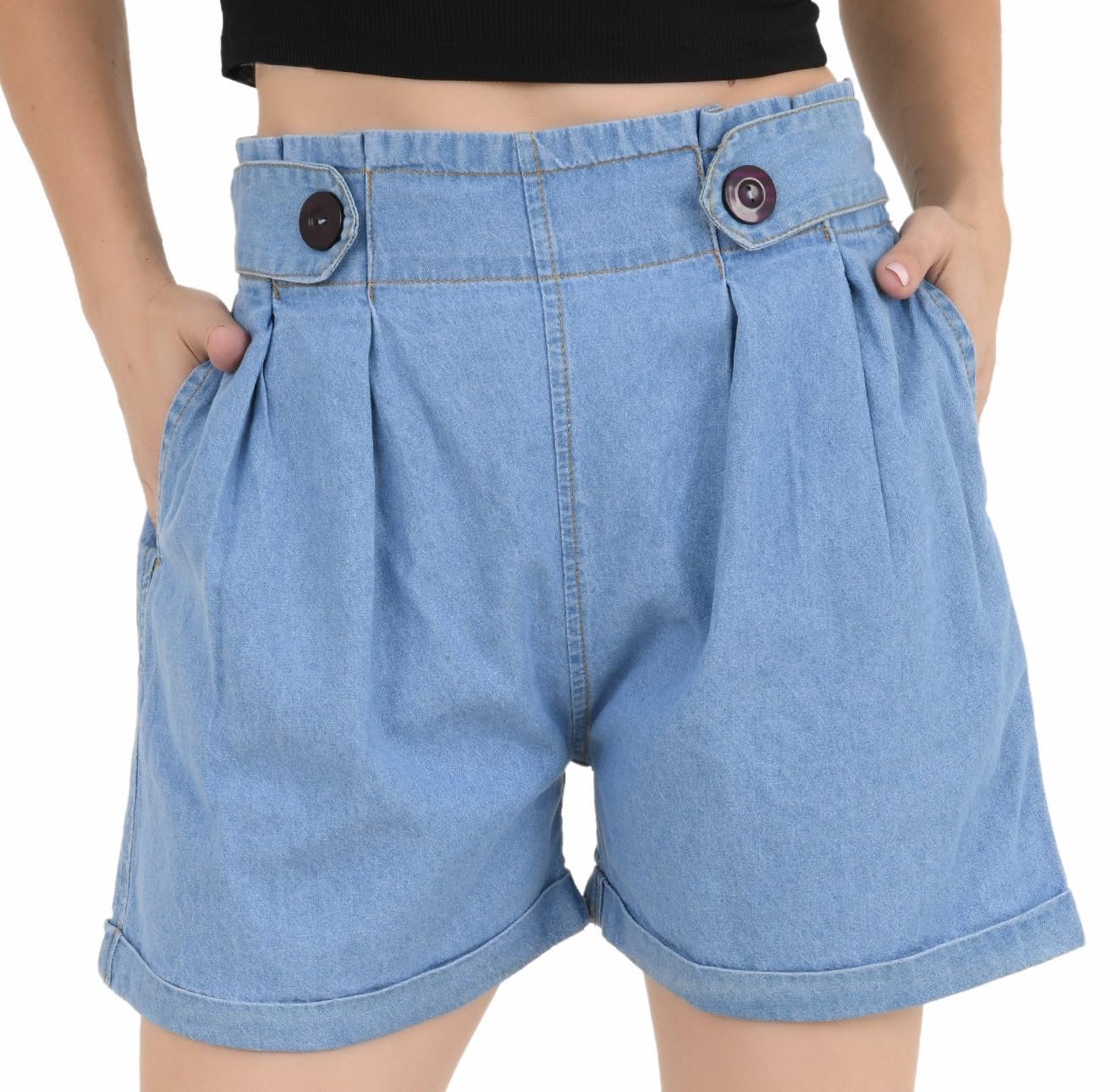 Tara LifestyleGirls Denim Shorts, High Waist Shorts