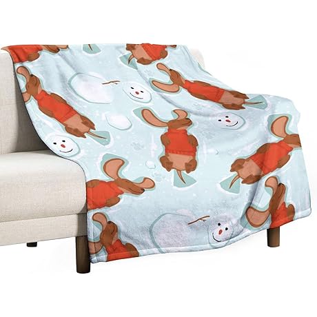 Snuggle-Worthy Pickle and Dot Dachshund Flannel Fleece Throw
