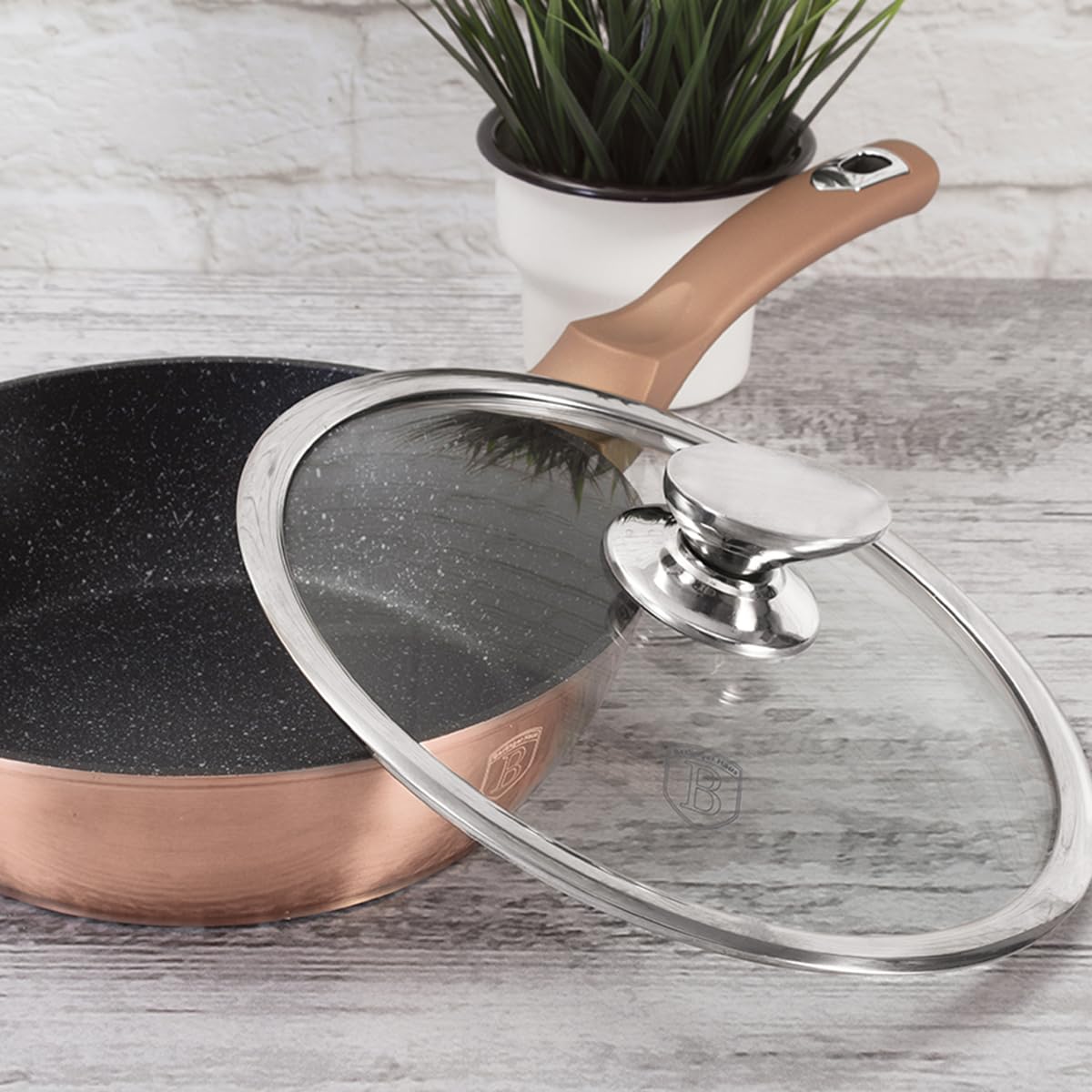 Berlnger Haus BH-1524N Szószos edény fedővel, 16 cm, Metallc Lne