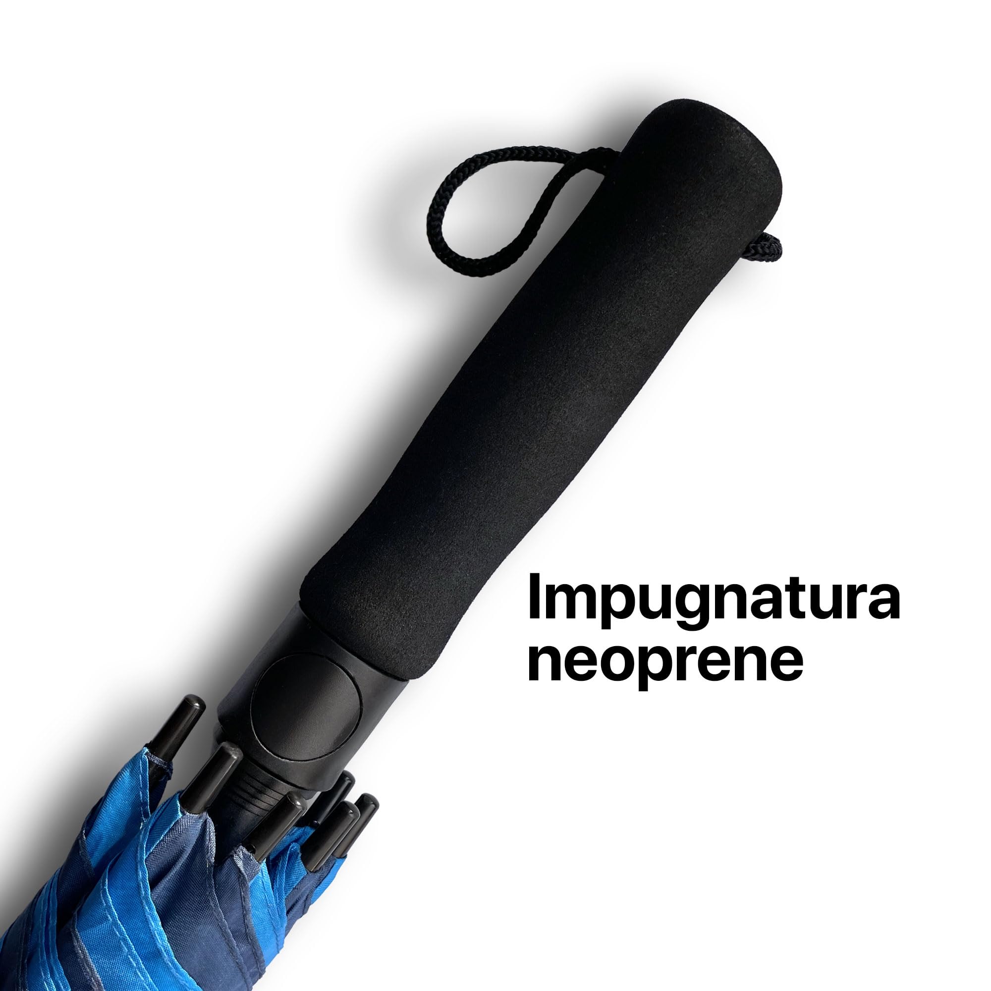 Jumbo Ombrello Lungo Automatico Maxi Golf, Antivento con Stecche in Fiberglass, Impugnatura in Neoprene, Diametro Extra Large 139 cm, Struttura Resistente per Pioggia e Vento