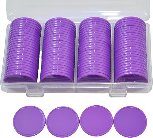 Vista 42 de SmartDealsPro juego de 100 fichas de aprendizaje de plástico opaco, de 1 pulgada, para juegos de fichas, minipóquer, con caja de almacenamiento