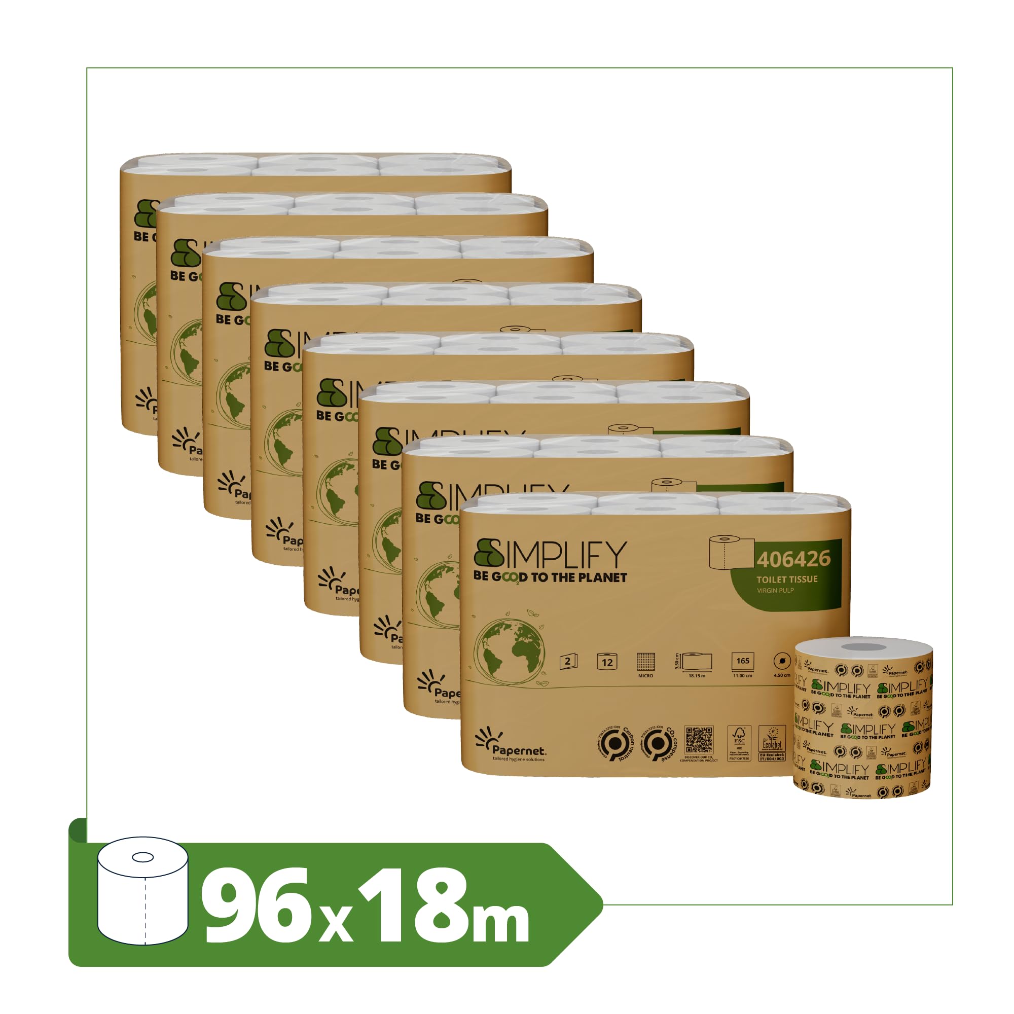 Image secondaire de Papier Hygiénique Carbon Neutre Papernet - 12 Rouleaux en Pure Cellulose