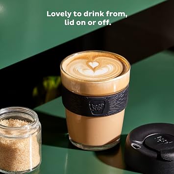 KeepCup Brew, Reusable Coffee Cup - Tempered Glass and Splashproof Sipper, M 12oz/340ml - Daybreak