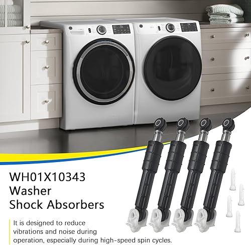 Miniatura 2 de WH01X10343 WH01X20826 Amortiguador para arandelas de carga frontal G.E GFWS1700H0WW GFW450SSK0WW GFWN1600J1WW WCVH6800J2WW, reduce la vibración y el