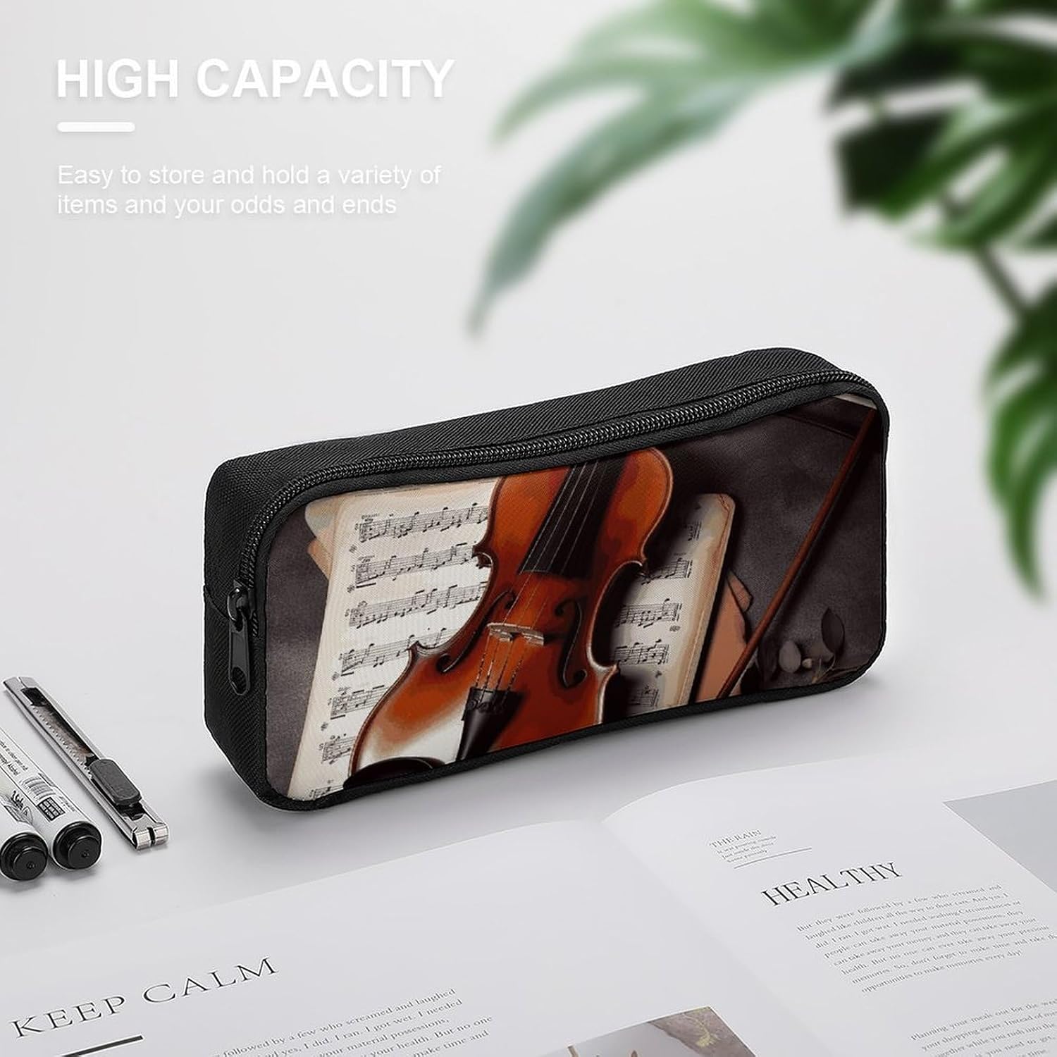 Violin Sheet Music Cute Aesthetic Pencil Case image 4