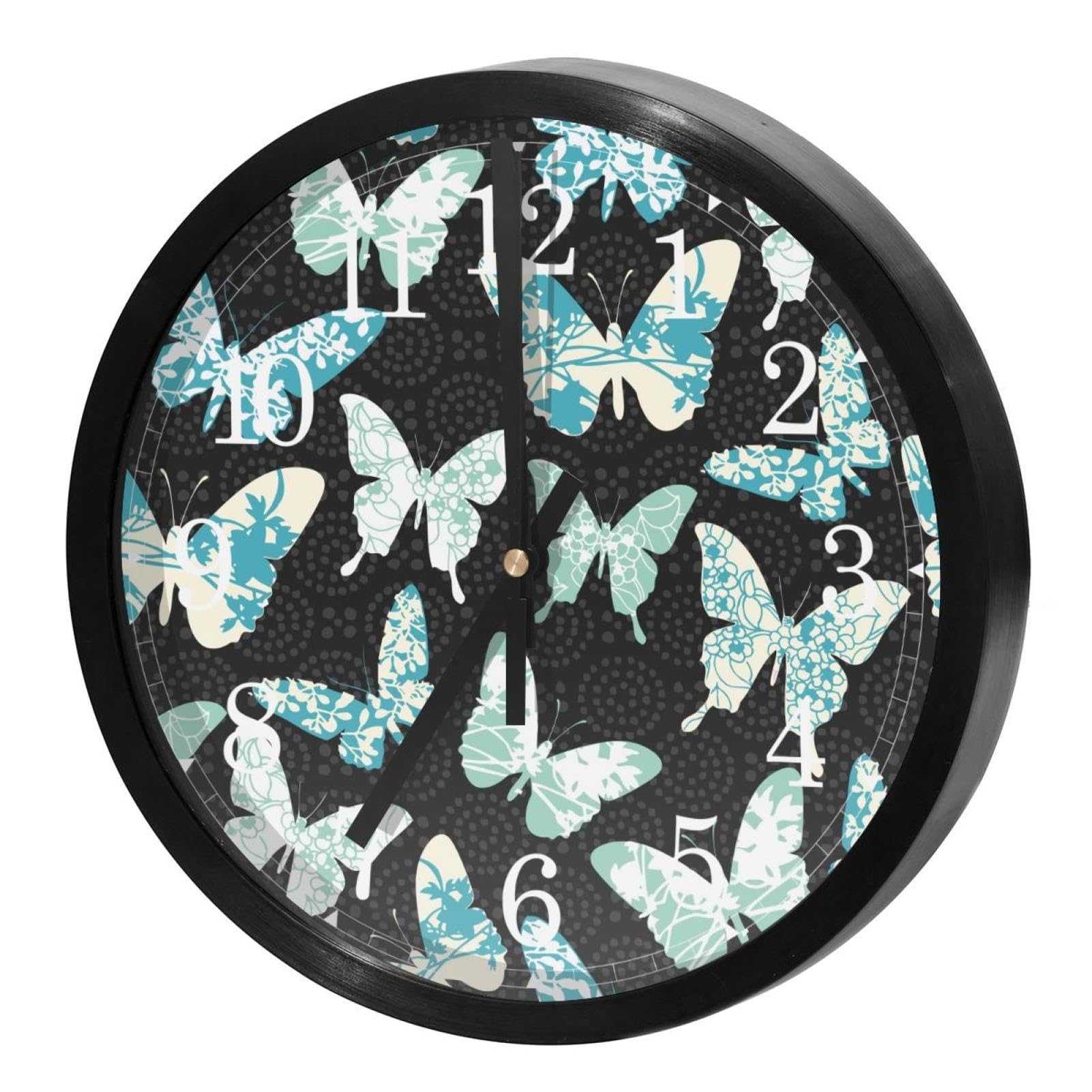 Horloge murale ronde sans tic-tac à piles avec décor de fruits colorés