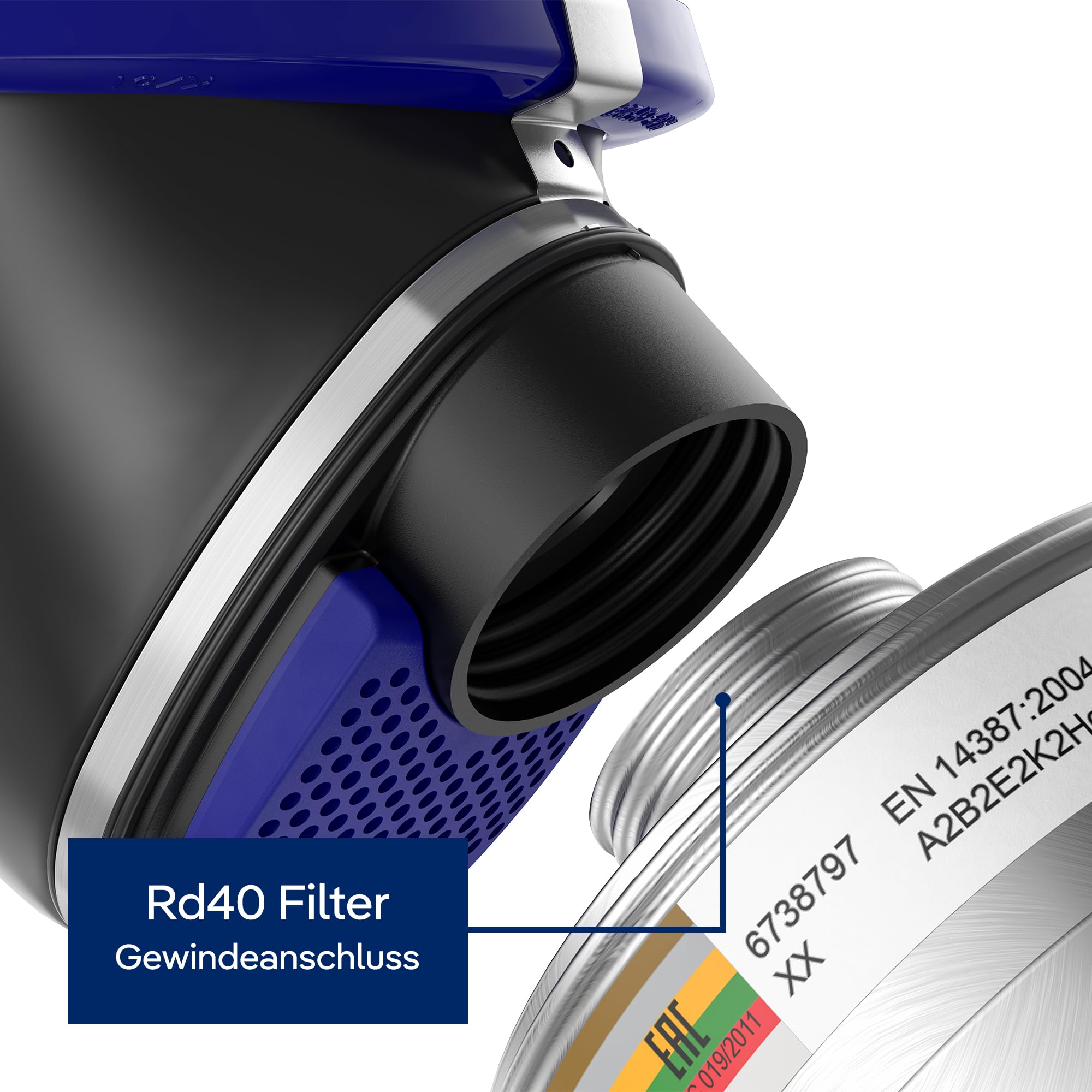Dräger X-plore Rd40 Kombi-Filter A2B2E2K2Hg P3 für Gase, Dämpfe, Partikel | 1 STK. | Filter für Voll- und Halbmasken X-plore 4740, 6300