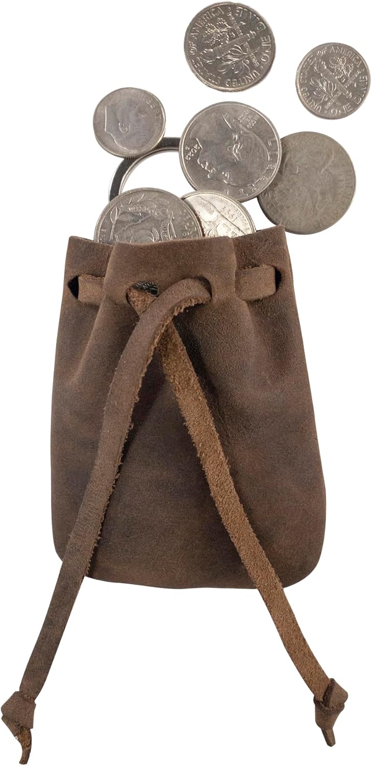 ハイド&ドリンク ミニ 中世 ポーチ キーホルダー キーリング コインオーガナイザー 小銭入れ 小銭入れ フルグレインレザー ハンド  装飾キーフォブ/小銭入れアクセサリー, ノーム。, アンティーク