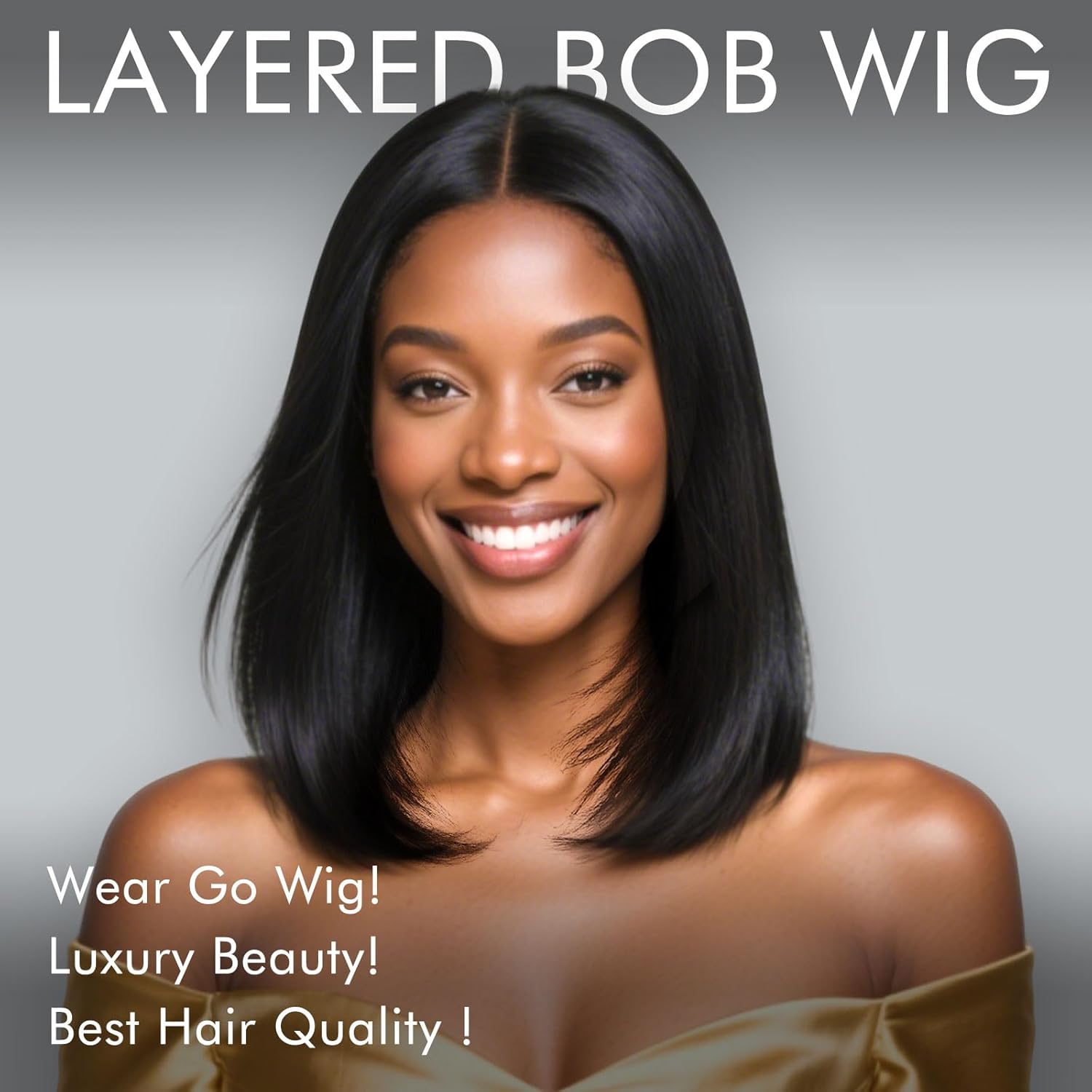 250 Density Face-Framing Layered Glueless Wigs Human Hair Pre Plucked Pre Cut Bob Human Hair Wig 3-in-1 Pre Everything Straight Wear Go Wig 15A 6x6 Hd Lace Closure Wigs For Women Natural Color 14 Inch