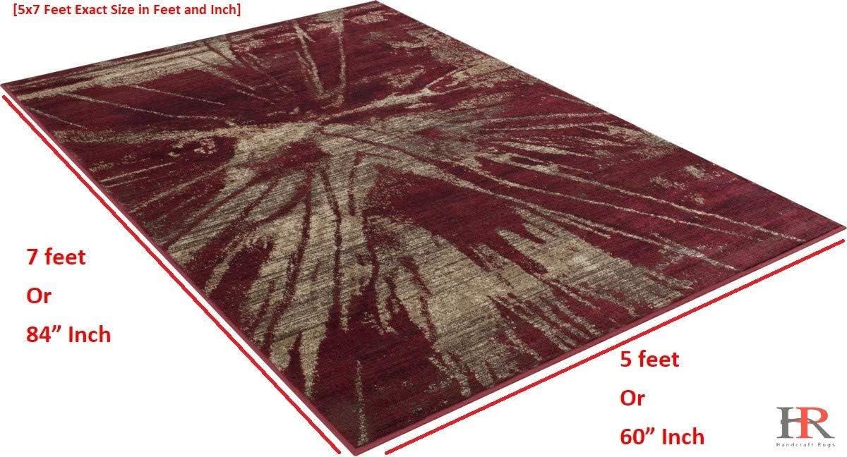 HR Splash Abstract Area Rug Modern Decor Flooring Distressed Rug 5x7 Carpet Vintage Beige Lava Area Rug