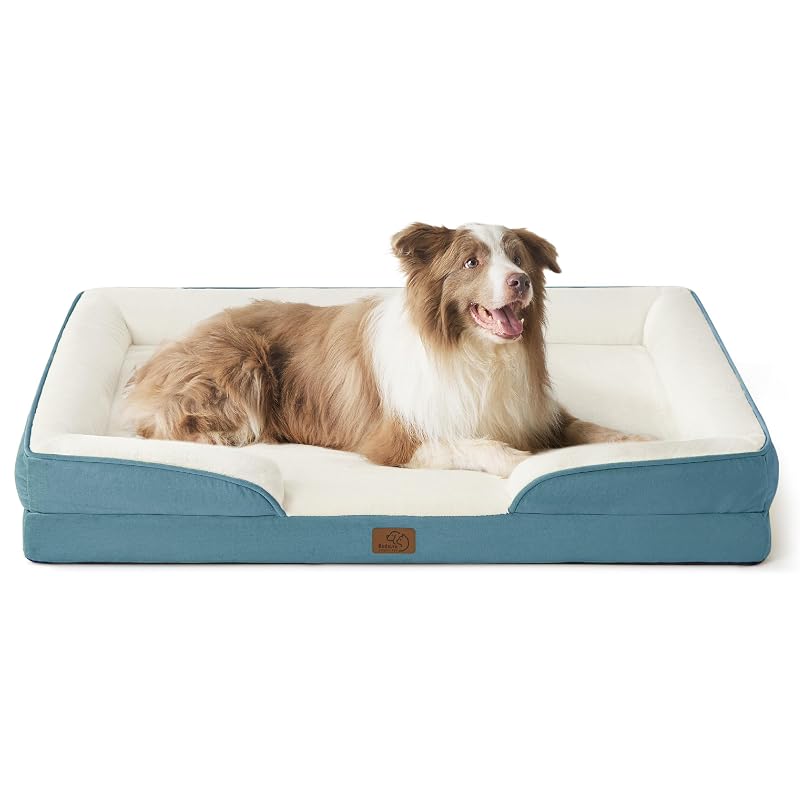 Cama Sofá para Cães Grandes Bedsure com Espuma de Alta Densidade e Capa Impermeável 96,52 x 71,12 x 16,51 cm