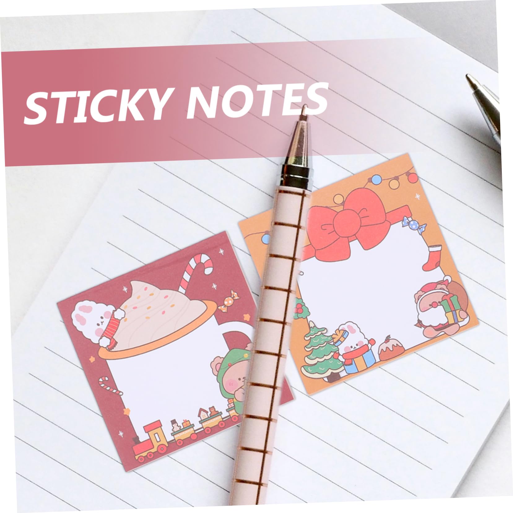VILLCASE 36 Piezas notas adhesivas navideñas notas autoadhesivas de árbol de navidad notas de papel pegatinas marcador autoadhesivo sticker paper sticky notes almohadilla notas del mensaje