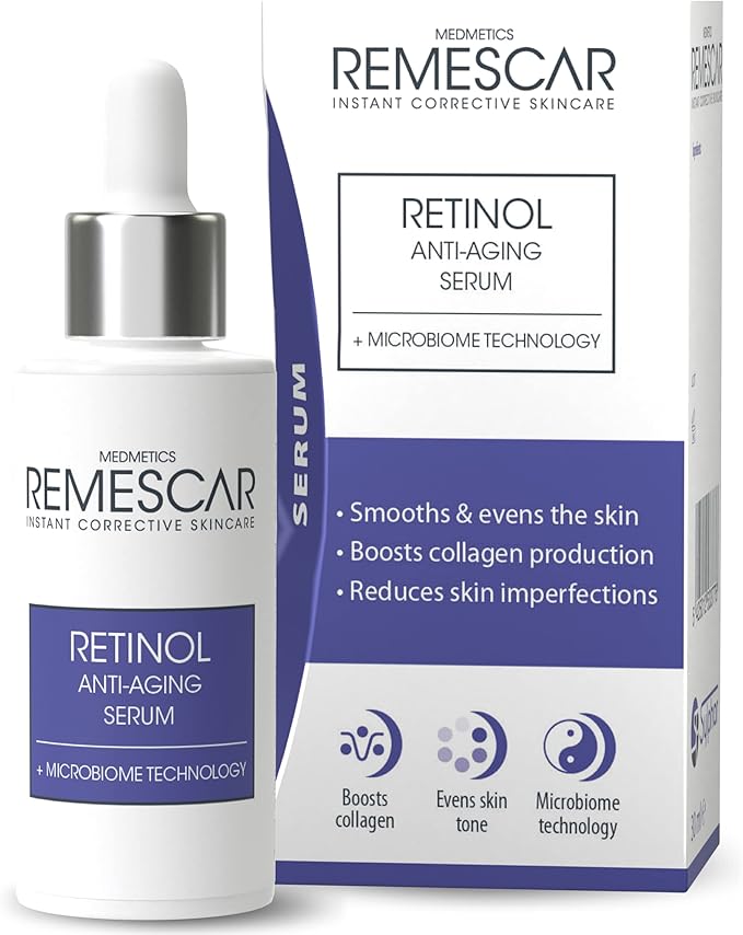 Remescar - Retinol Anti-Aging Serum - Microbiome Technology - Boosts Collagen - Smooths & Firms ...