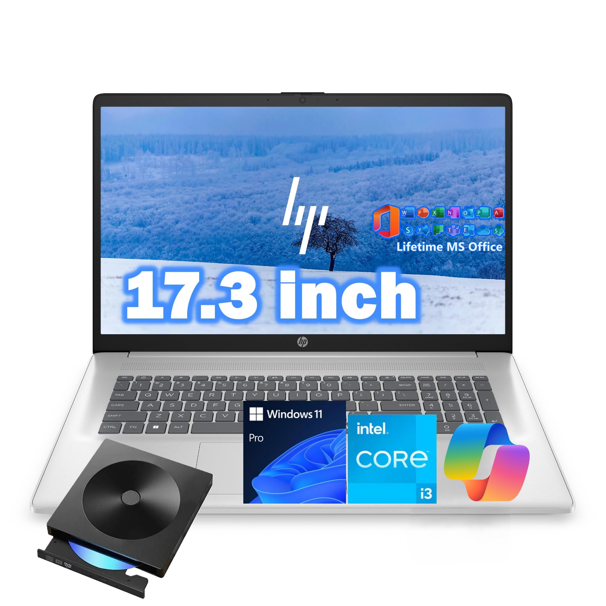 一体型 i3/8GB/SSD128GB Win11Pro Office2024 Amazon.com: HP 17.3