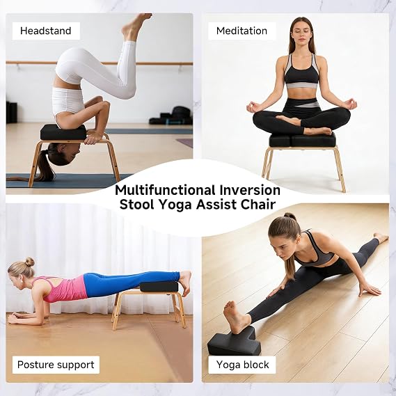 Yoga Headstand Bench,Stand Yoga Inversion Chair Trainer Stool for Home