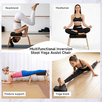 Yoga Headstand Bench,Stand Yoga Inversion Chair Trainer Stool for Home