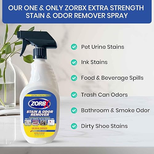 Miniatura 7 de ZORBX Spray removedor de manchas y olores extrafuerte deshazte de olores desagradables y manchas no deseadas al instante Limpiador de alfombras