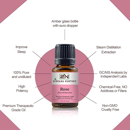 Miniatura 3 de Aceite esencial de rosa 100% puro de grado terapéutico premium, sin diluir, difusor de aromaterapia para calma y relajación, cuidado de la piel,