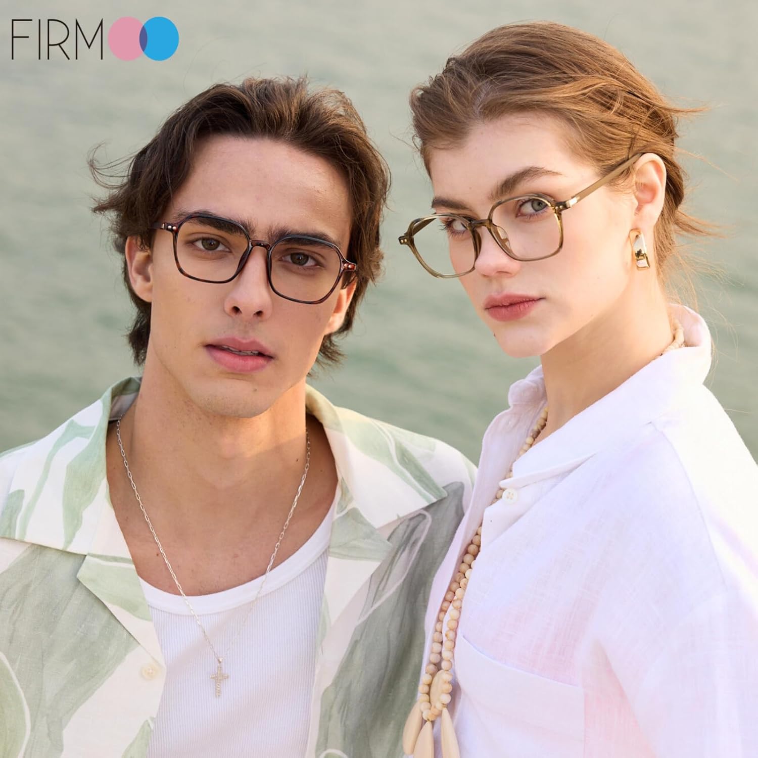 Firmoo TR90 Blue Light Glasses, 10g Ultra-Lightweight Polygon Computer Glasses for Women & Men, Anti-Eyestrain (3 Colors)
