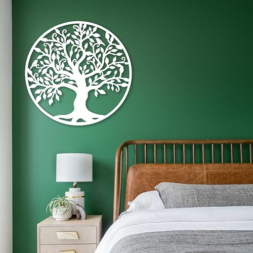 Arte de pared de metal árbol de la vida, arte de pared de árbol genealógico, decoración de pared de metal, adornos de pared, decoración del hogar,