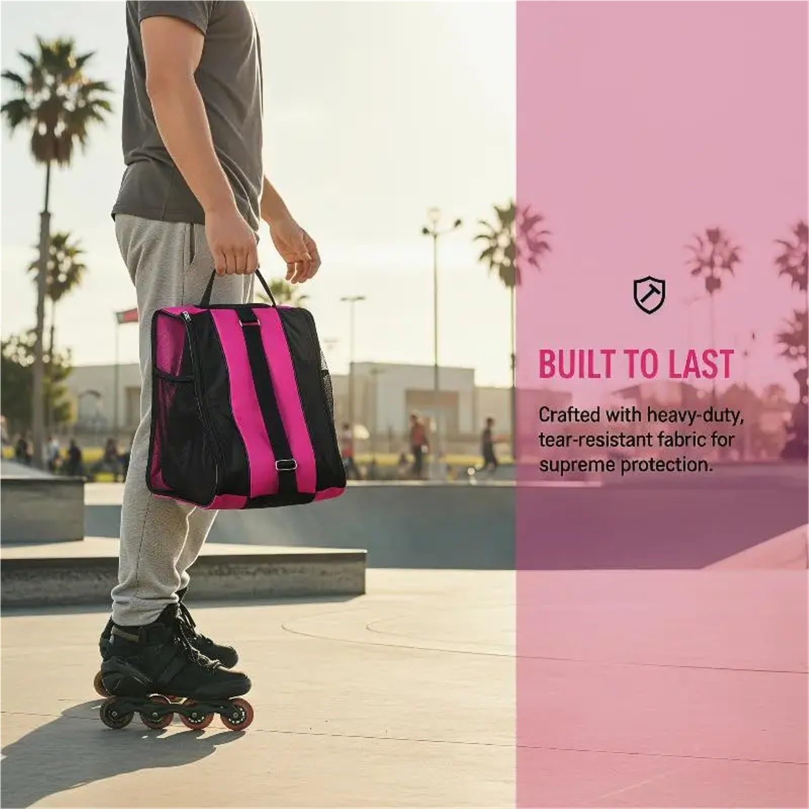Bolsa para Patines Bolsa de patín Transpirable 3 Capas for Accesorio Patinaje cómodo Estilo Mochila