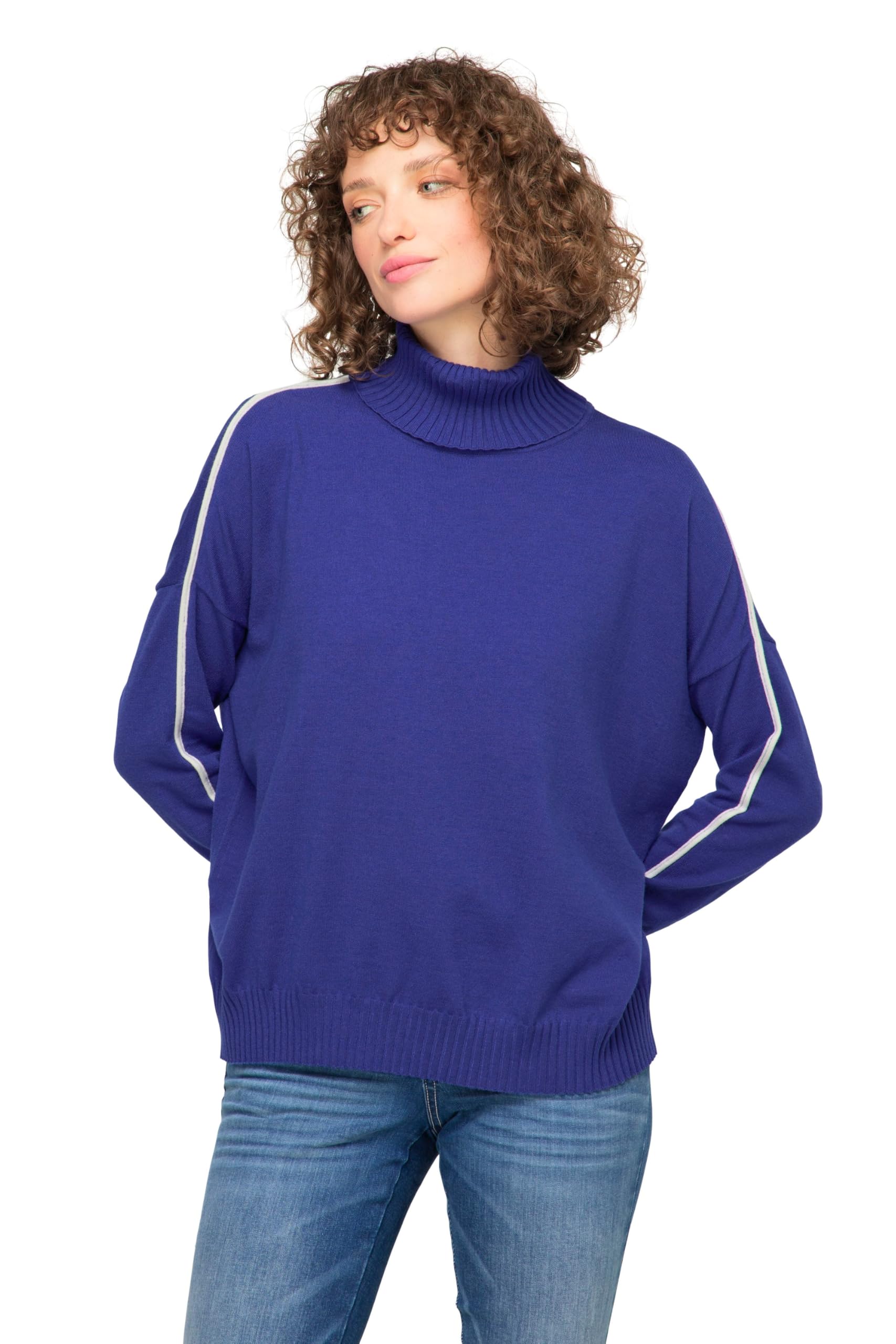 Laurasøn Pullover, Stehkragen, Langarm, Schmuckstreifen 822403