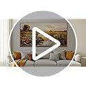 PHAOHUAXM Large Canvas Wall Art For Living Room Wall Decor For Bedroom Watercolour Painting Office Decoration Countryside Sunrise Scenery Wall Picture Home Decor Ready To Hang 30x60 In Wood Framed