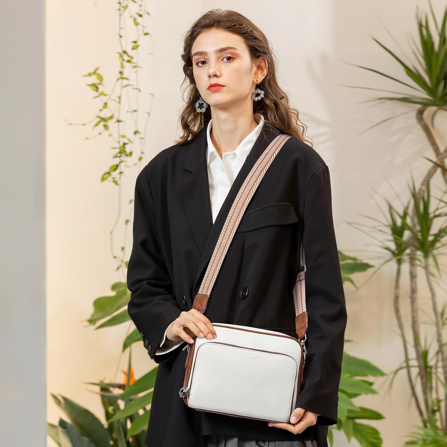 Crossbody Purses for Women Vegan Leather Travel Anti Theft Bags Guitar Strap Shoulder Purse with Built in Wallet - Image 2