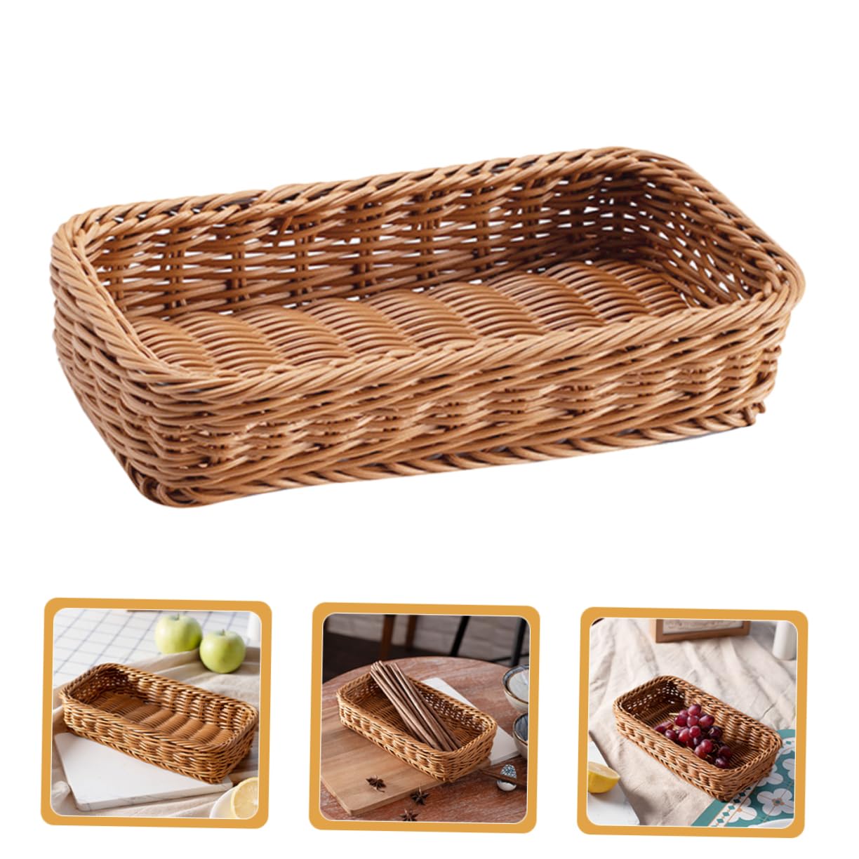Cabilock Cesta De Almacenamiento De Cubiertos De 5 Piezas Utensilios Para Servir Cestas De Almacenamiento De Cubiertos Vajilla Cesta De Artículos Diversos Cesta De Frutas Tejida