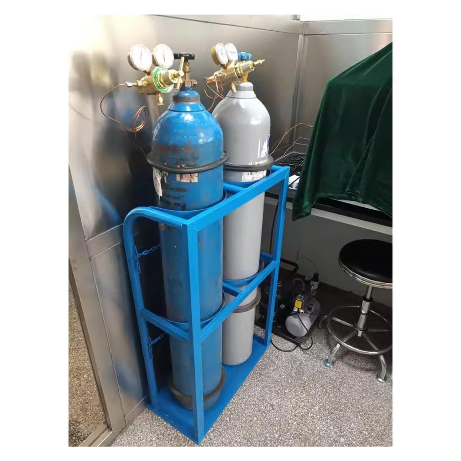 Support réservoir oxygène 40L haute résistance et fixation sol pour bouteille de CO2