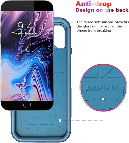Miniatura 4 de Diverbox Funda para iPhone 8 Plus, iPhone 7 Plus a prueba de golpes a prueba de caídas a prueba de polvo, funda de protección resistente para Apple