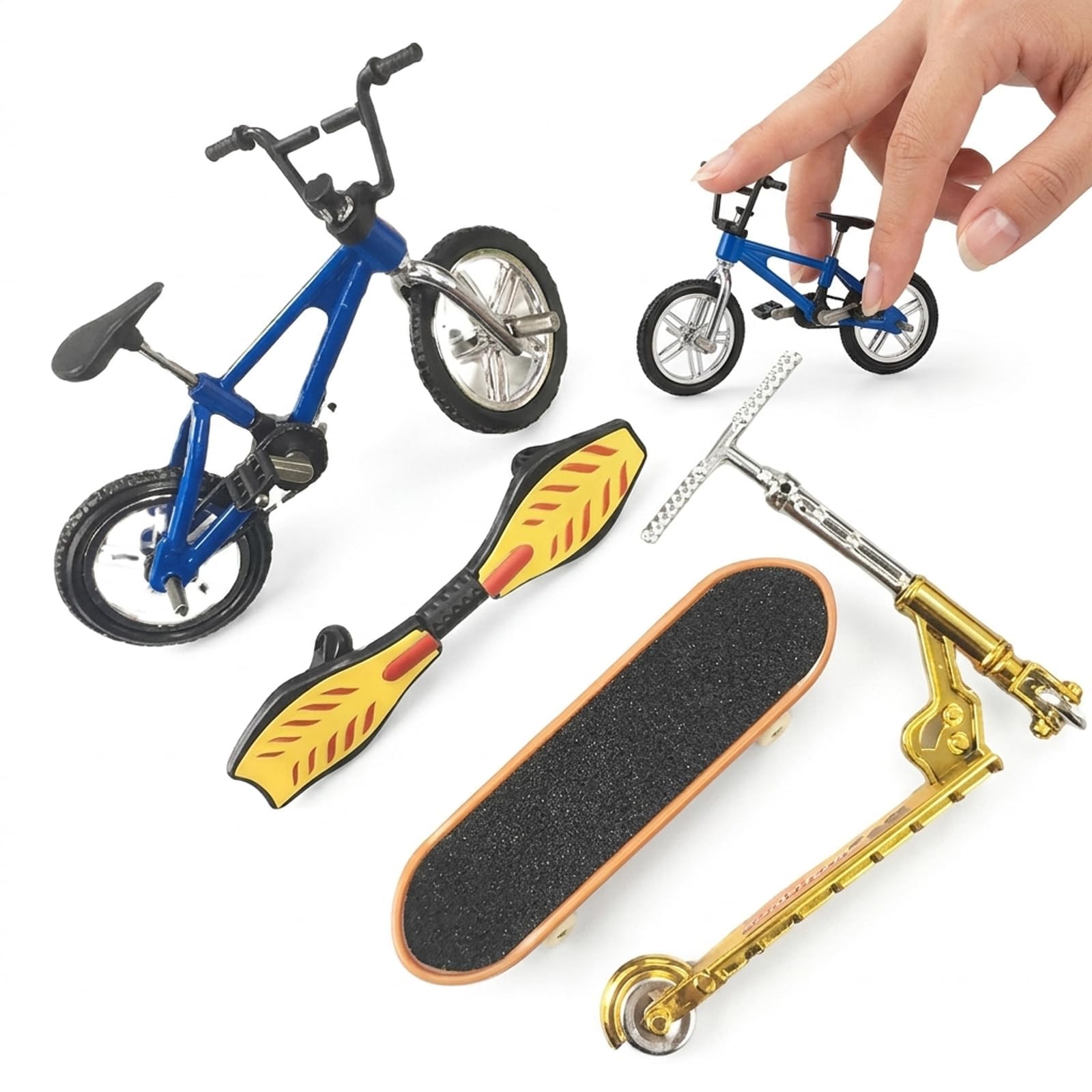 Finger Skateboard, Mini Alloy Fingerboard Scooter for Desk Skating, Compact Design for Fingertip Tricks, Set of Four Pieces with Durable Construction-image-24