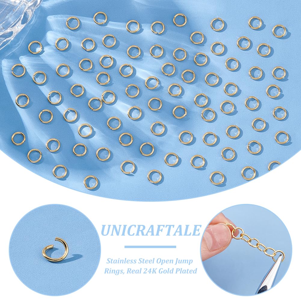 UNICRAFTALE Environ 400pcs 24K Plaqué Or Perles Entretoises 1.5mm