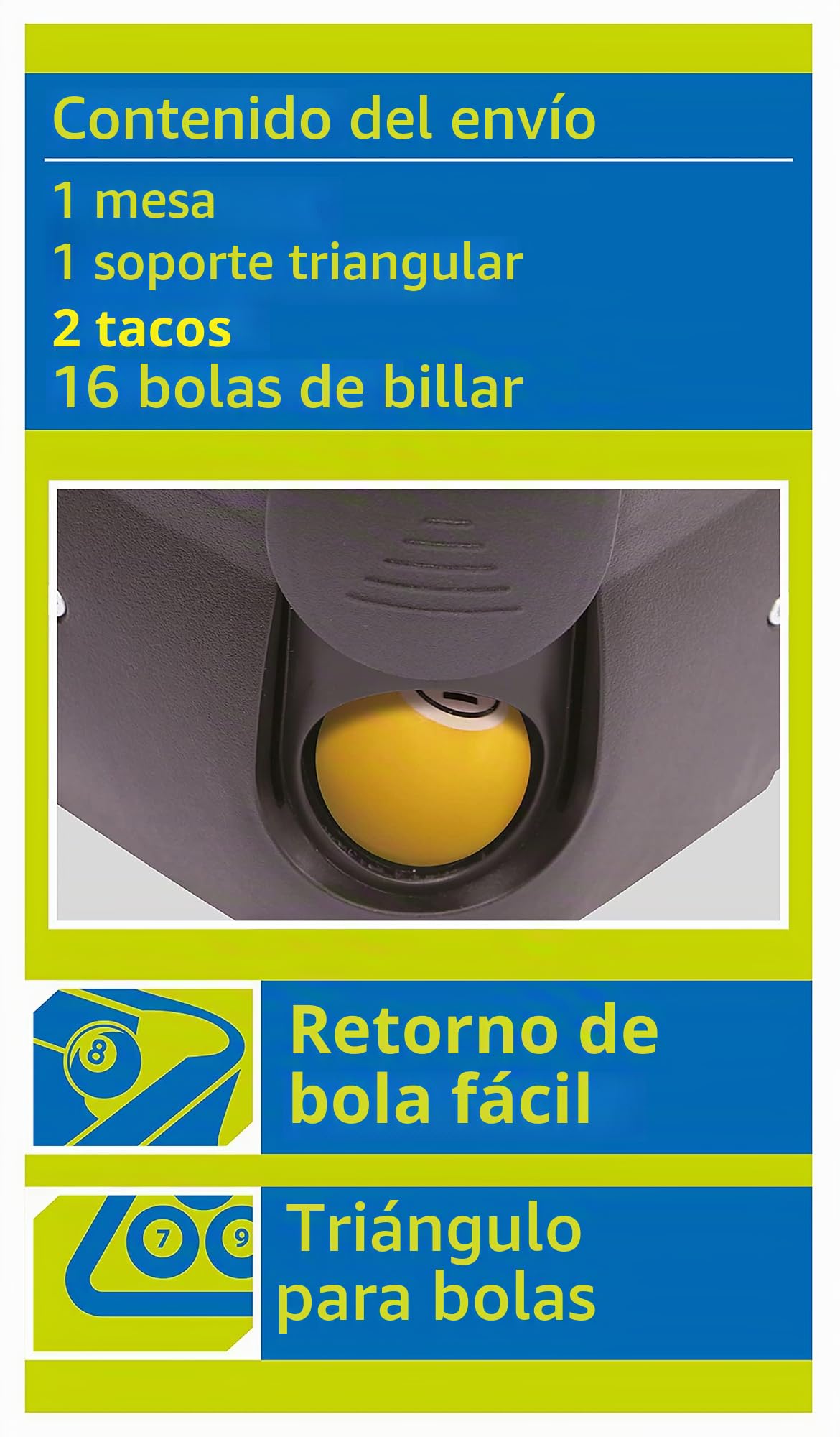 Schildkröt Mini Mesa de Billar | 50 × 30 × 9 cm | 1,3 kg | Incluye 2 Tacos de 50 cm, 16 Bolas Ø 2,6 cm, triángulo | Juego portátil para niños y Adultos