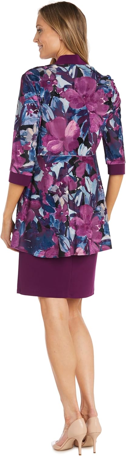 R&M Richards Women's Floral Printed Jacket Dress