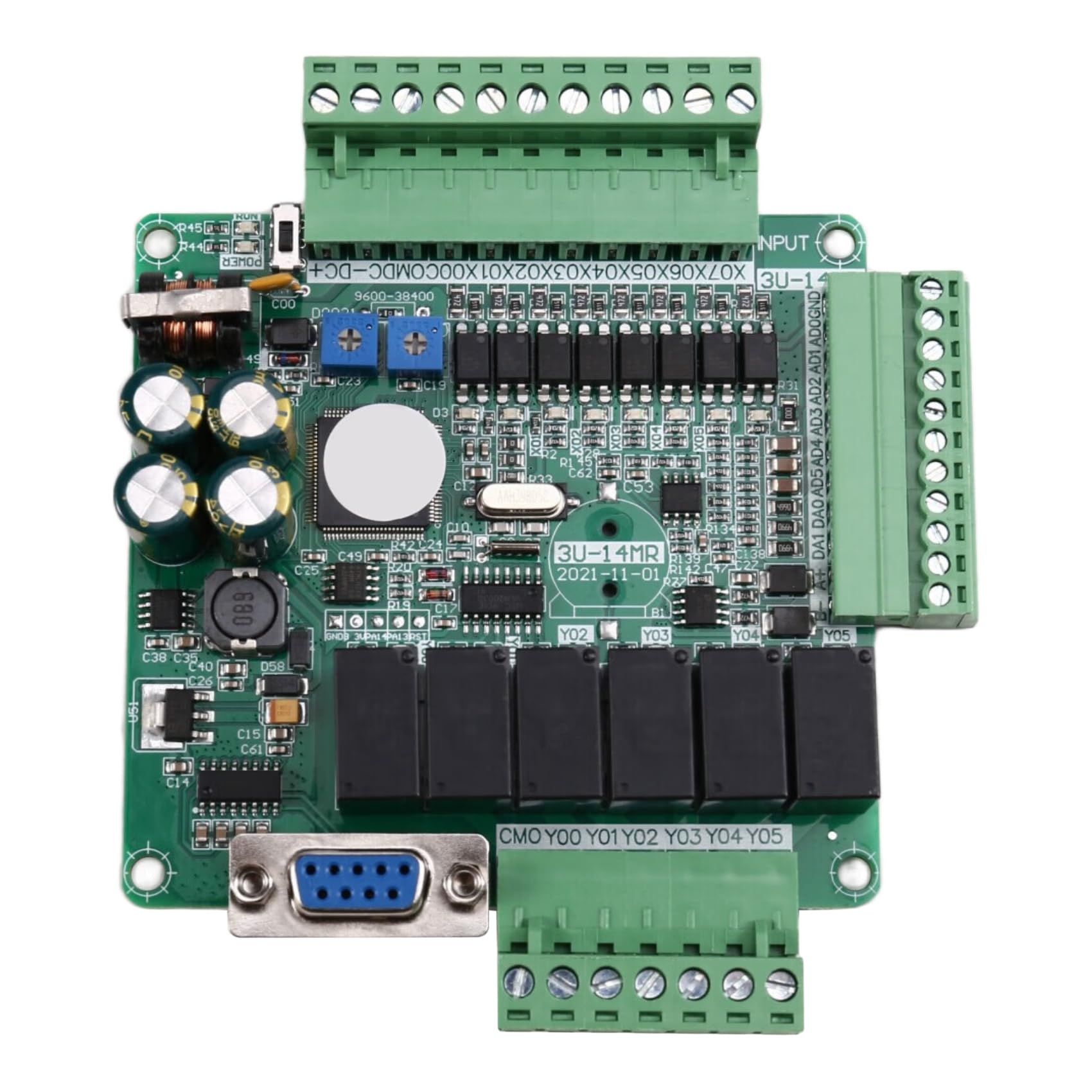 Contrôleur programmable FX3U-14MR avec carte de contrôle industrielle PLC micro-analogique
