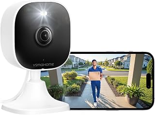 VSMAHOME 4MP Home Security Camera Outdoor Indoor WiFi 2.4/5G, Audio Video, Color Night Vision, IP66 Waterproof, Plug & Play Pet Baby Monitor