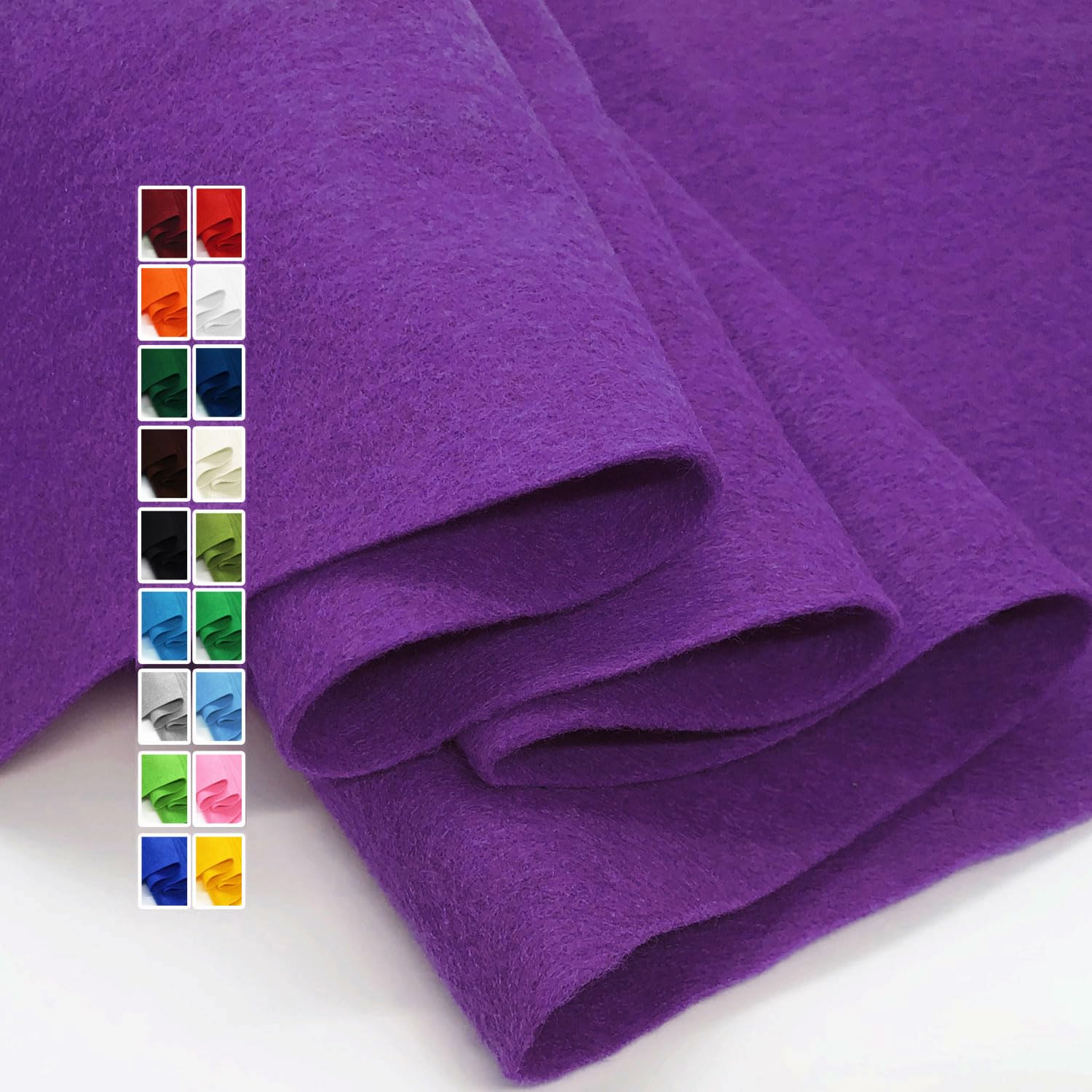 Tela de fieltro morado de 36 x 36 pulgadas, 1 yarda cuadrada, 1,6 mm de grosor, suave, duradera, flexible, para manualidades, fieltro acrílico, por yarda, para coser, manualidades, proyectos de bricolaje y decoración.