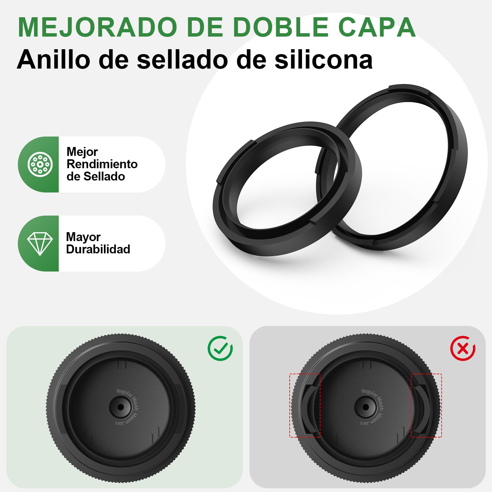 Envasadora al Vacio para Tarros Cristal, Sellador al Vacío Mason Jar, Mason Jar Vacuum Sealer, Parada Automática, Tarros Mason para Conservación y Fermentación de Alimentos, Negro Profundo