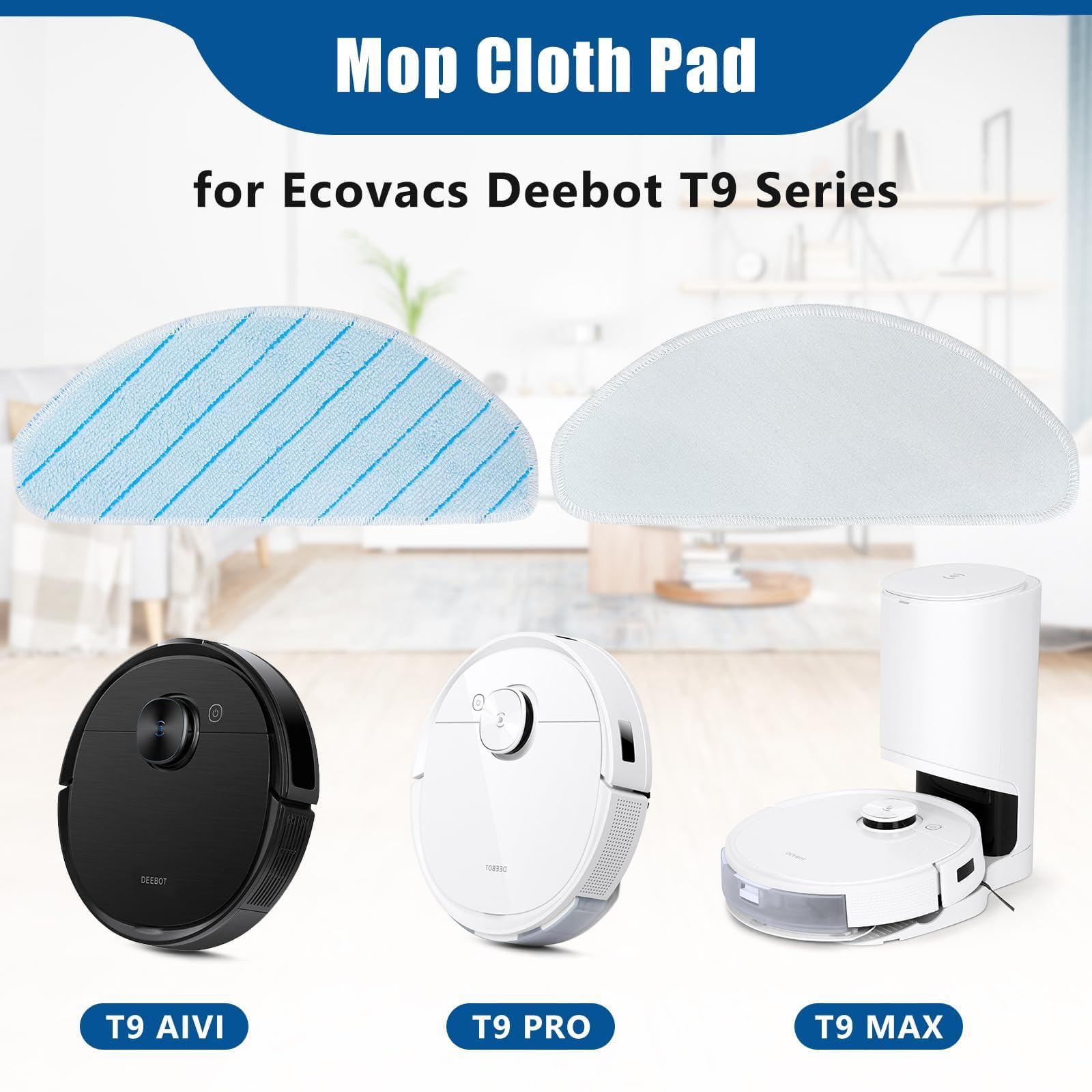 Zestaw 5 ściereczek do czyszczenia Ecovacs Deebot T9 Series T9 AIVI T9 PRO T9 MAX