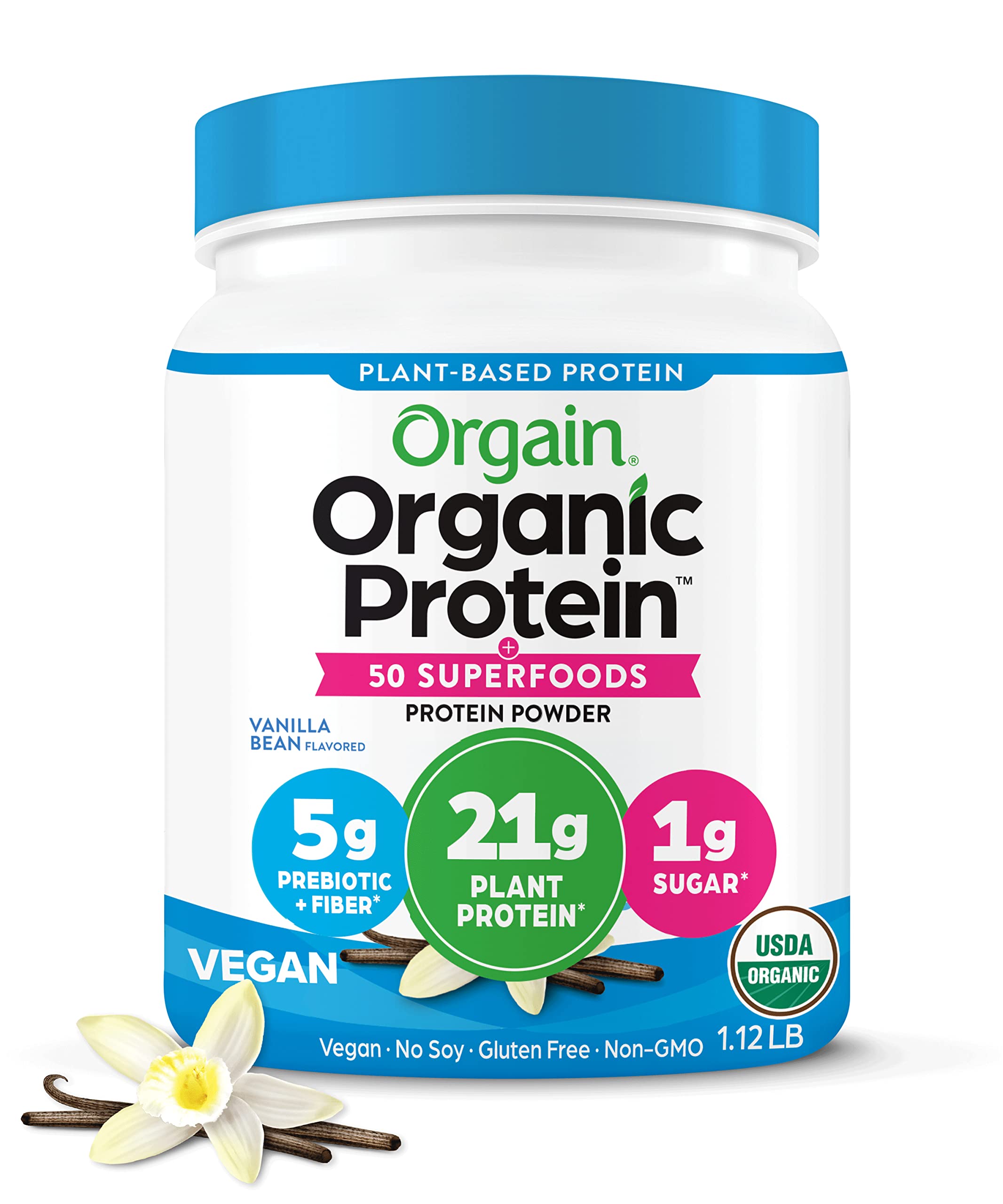 Buy Orgain Protein + Superfoods Powder, Vanilla Bean 21g of Protein