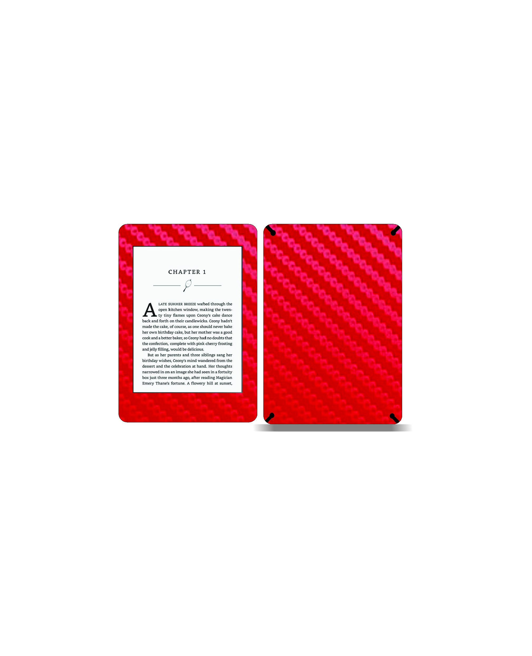 Elton Vinyl Skin Decal Sticker Protective for Kindle Paperwhite eBook Reader Wrap Cover Skin - Red Carbon Fiber-image-21