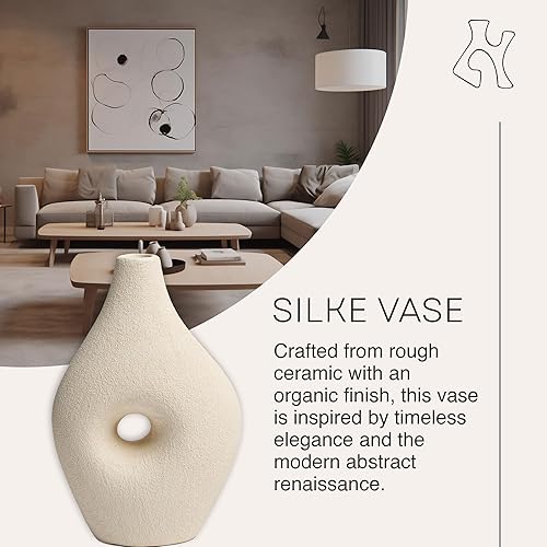 Miniatura 2 de Villa Moda Silke - Jarrón decorativo moderno grande Genie, mediano, color blanco