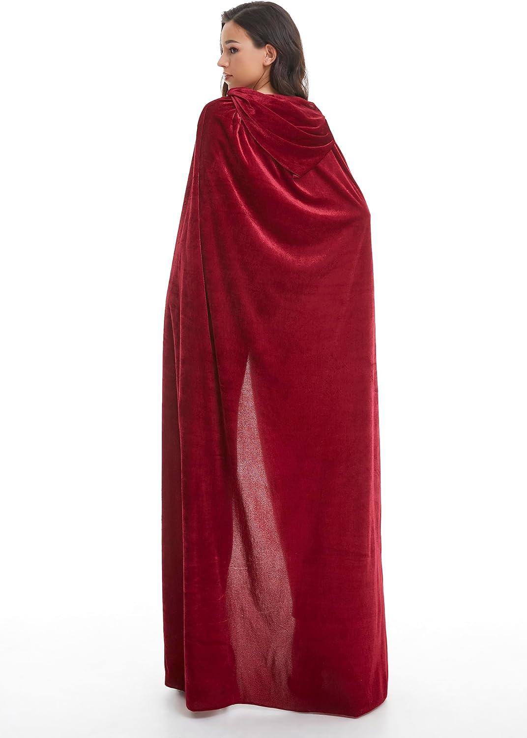 Unisex Adults Halloween Costume Cape,Velvet Hooded Vampire Cloak for Women & Men,Fancy Dress Party Cosplay Robe - Image 5