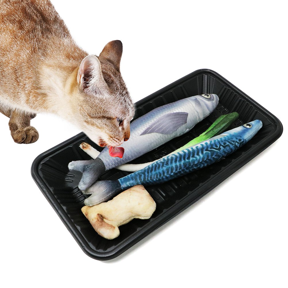 Bascolor Cat Toys Interactive Catnip Emulational Fish Toy for Cats Kitten