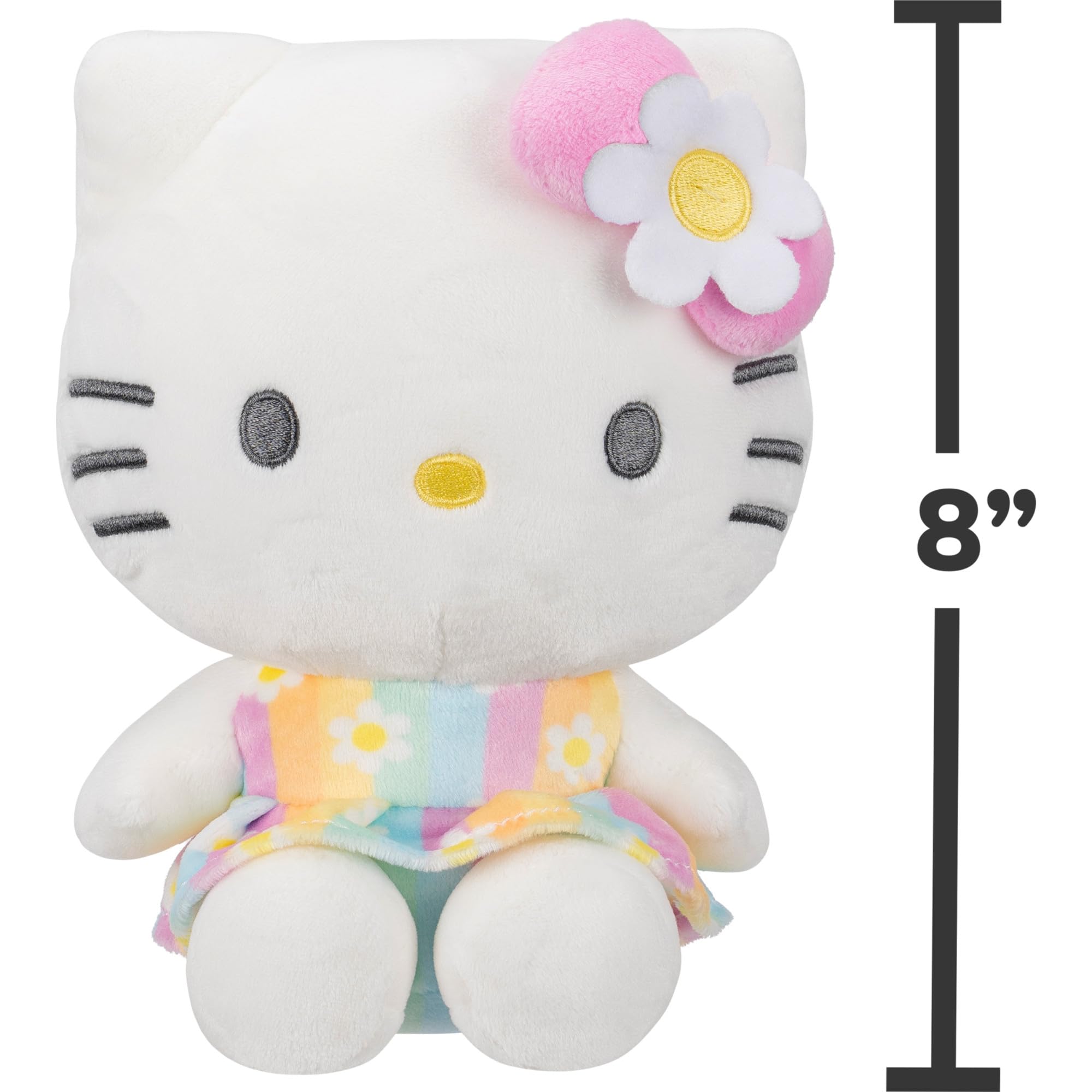 Jazwares Hello Kitty® and Friends - 8-Inch Hello Kitty Pastel Florals Plush - Officially Licensed Sanrio® Product from Ages 6+ - 4